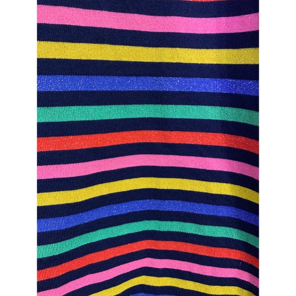 Joules NWT Harbour Womens Long Sleeve Striped Glitter Knit Top Navy Multi Size L - Picture 5 of 10